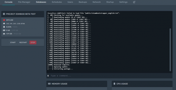 pz zomboid server reinstall