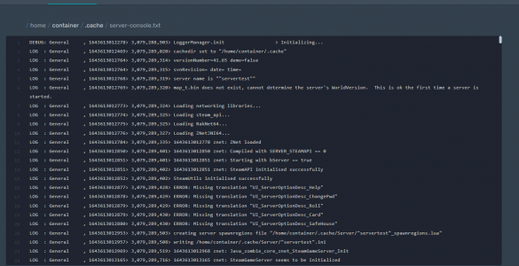 Project Zomboid Server logs